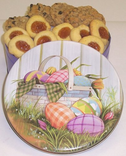 Scott's Cakes Cookie Combos - Oatmeal Raisin and Apricot Butter 1lb. Easter Basket Tin by Raisin Butters