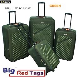 CS6270 GREEN CHARLIE SPORT 4PCS TRAVEL LUGGAGE SET