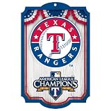 MLB 2010 Texas Rangers ALCS Champ 11-by-17 Wood Sign "Traditional Look"