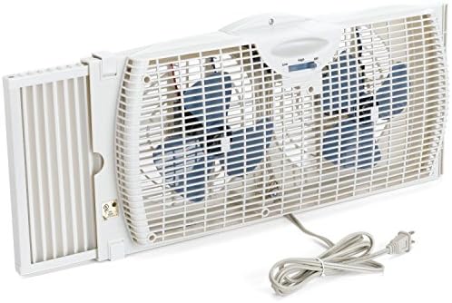 Portable Fans Dual Blade Twin Window Fan Holmes, White