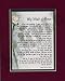 Maid Of Honor Touching 8x10 Poem, Double-matted In Burgundy/Dark Green, And Enhanced With Watercolor Graphics.