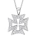 Gothic Pave Cubic Zirconia Cross Pendant