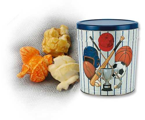 3.5 Gallon Caramel Popcorn with Premium Mixed Nuts Tin - Sports Galore by Catoctin Kettle Korn