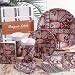 TIKI BAR PARTY WARE SET (8) - HAWAIIAN TAPA - LUAU HAWAII