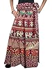 Hippie Wrap Around Skirt Maroon Elephant Printed Cotton Sarong Gypsy Wrap
