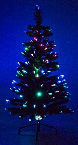 7' ft Fiber Optic Green Artificial Holiday Christmas Tree w/ Fiber Optic Lights