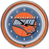 Charlotte Bobcats NBA Chrome Double Ring Neon Clock