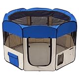 57"x57"x37" XL 2-Door Soft Pet Playpen Dog Puppy Exercise Crate Pen Kennel Blue