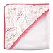 Hudson Baby Woven Towel with Muslin Hood, Pink Feathers, 30