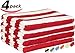 Utopia Premium Beach Towel 30-Inch x 60-Inch, 4-Pack, Red Cabana Stripe