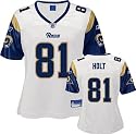 Torry Holt White Reebok Replica St. Louis Rams Women's Jersey