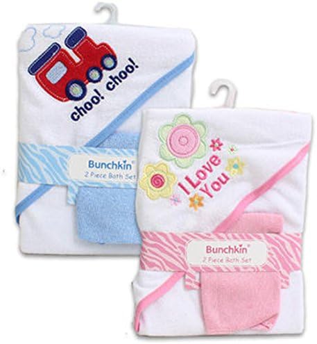 Yellow Hooded Towel and Washcloth Bath Set For Little Cutie Giraffe