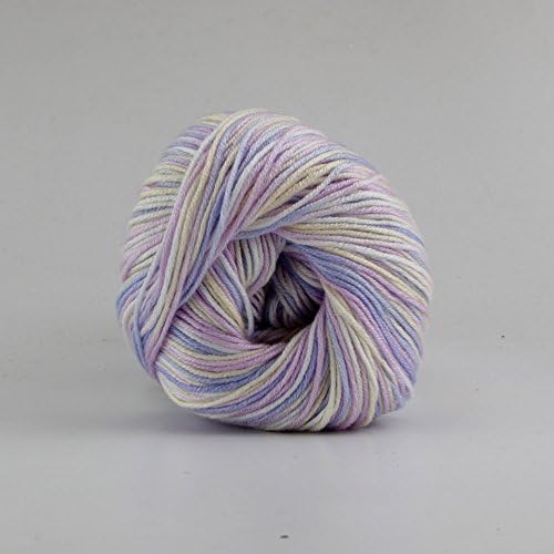 Wisful Cashmere Silk Cotton Baby Yarn Sport,Yellow White Blue Purple Mix,020