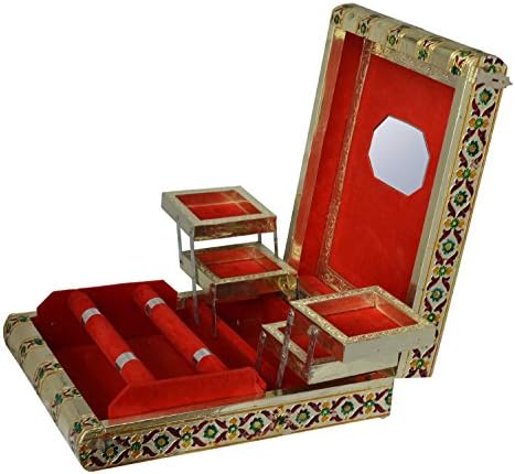 Jewelery Organizer Bracelet Bangle Holder Stand, Earring Box Multipurpose Storage Rack Indian Handcrafted Meenakari Work (Big ( 31.5 x 25.5 x 9 CM ))