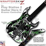 Abstract 02 Green Skin by WraptorSkinz TM fits PS2 Guitar Hero II ( 2 ) Kramer Guitar Controllers (GUITAR NOT INCLUDED)