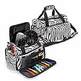 LuckyFine Travel Luggage Salon Hairdressing Hair Tools Zebra Carry Case Duffle Diaper Bag