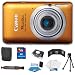 Canon PowerShot ELPH 100 HS 12 MP CMOS Digital Camera with 4X Optical Zoom (Orange) + 8GB Deluxe Accessory Kit