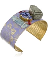 Mercedes Salazar "Fiesta" Handmade Bronze Lila Cuff Bracelet, 6"