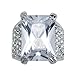 Large Elegant White Gold CZ Cocktail Ring by VictoriasJewelry