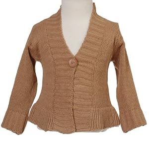 Infant Girls Clothing Brown Knit Long Sleeved Sweater Top Girl 12-24M