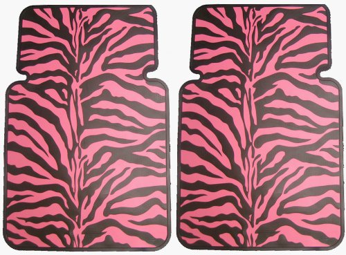 Front Rubber Floor Mats  Pink Zebra Animal Print
