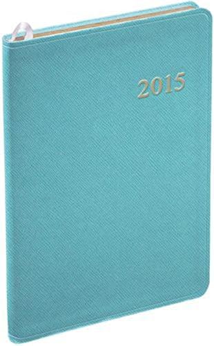 2015 Gallery Leather Weekly Desk Planner Calendar (Includes July 2014-June 2016 Monthly format) Made in USA (Blue Cartier)