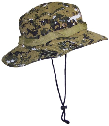 Camouflage Ripstop Floppy/Bucket Summer Hat with Snap Up Sides (One Size)