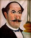 Kunstreproduktion: Henri J.F. Rousseau "Portrait de l'artiste par luim&ecirc;me &agrave; la lampe" 59 x 71