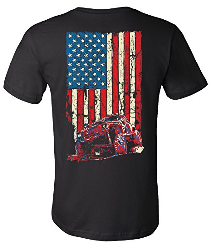 American Flag Jeep Cherokee XJ T Shirt (Design on Back)