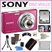 Sony Cyber-shot DSC-W610 14.1 MP Digital Camera with 4x Optical Zoom and 2.7-Inch LCD in Pink + 8GB SDHC + 2 Sony Cases + Card Reader + Replacement Battery + Accessory Kit