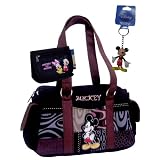 Adorable Mickey Mouse Shoulder Bag and Small Black Wallet + Key Chain 