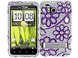 Purple Lace Bling Rhinestone Faceplate Diamond Crystal Hard Skin Case Cover ....