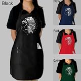 Full Length Black Dual Pocket Apron - Created using the names of popular Native American Indian Tribes