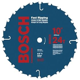 Bosch CB1024 10-Inch 24 Tooth ATB Ripping Saw Blade with 5/8-Inch Arbor