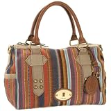Fossil Grayson Striped Fabric Satchel