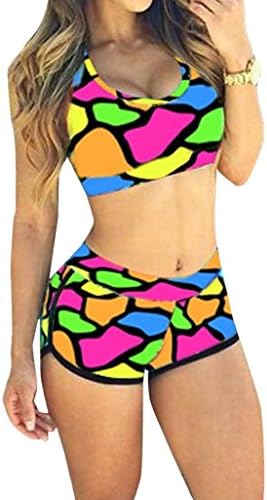 Sexy Women'S Colorful Sporty Bathing Suit Boyleg Shorts Swimwear Swimsuit Dlarge Charming