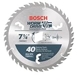 Bosch WD740B10 Worm Drive 7-1/4-Inch 40-Teeth ATB Finishing Saw Blade with 13/16-Inch Diamond Knockout