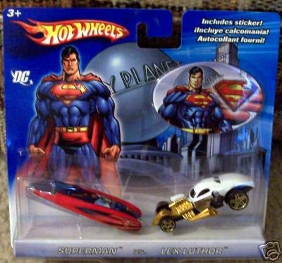  2006 Hot Wheels DC Superman vs. Lex Luthor 2-Pack Wild Thing Blue/Red & 1/4 Mile Coupe White