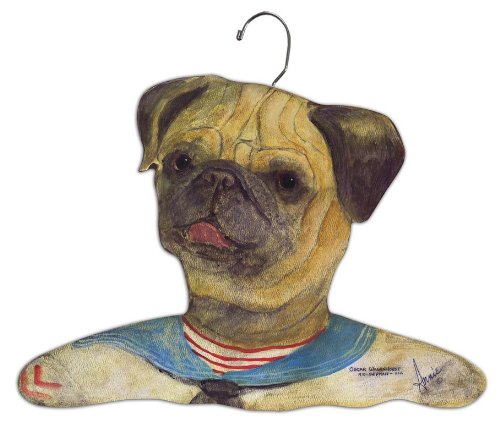 Pug Clothes Hanger - Whimsical Design Perfect for Every Dog Lover - Functional and Decorative - Includes Two Hangers.