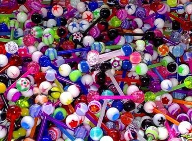 10 piece mix lot UV Flexible Tongue Barbell piercing Rings