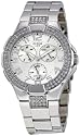 Guess Unisex Watch I14503L1 with Silver Sunray Dial, Silver Colour Steel Bracelet and Steel Case