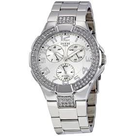 Guess Unisex Watch I14503L1 with Silver Sunray Dial, Silver Colour Steel Bracelet and Steel Case
