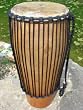 30 X 13-14" Conga - 1 Piece Swirlwood Mahogany Hardwood - Water Buffalo Head - 98 Rope Runners