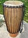 30 X 13-14" Conga - 1 Piece Swirlwood Mahogany Hardwood - Water Buffalo Head - 98 Rope Runners