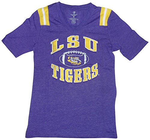 Juniors LSU Tigers Purple Artistic Short Sleeve T Shirt