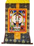 Avalokiteshvara, Chenrezig, Tibetan Buddhist Handmade Brocade Thangka
