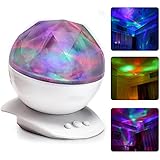Night Light Projector, Amir Color Changing Aurora Borealis Light (12 LED Bulbs -8 Colors), Stereo Speakers, Sleep Aid Light, Decorative Light, Mood Light -Perfect for Kid's Room, Bedroom, Living Room