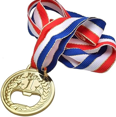 FratLife Olympic Gold Medal Party Beer Bottle Opener With American Flag Velcro Strap