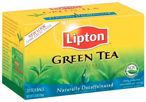Lipton Decaffeinated Green Tea, Tea Bags, 20-Count Boxes (Pack of 12) by Lipton