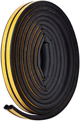 hermeshine TM 5m D Type Seal Strip Self Adhesive Home Window Door Draught Excluder Foam-Black